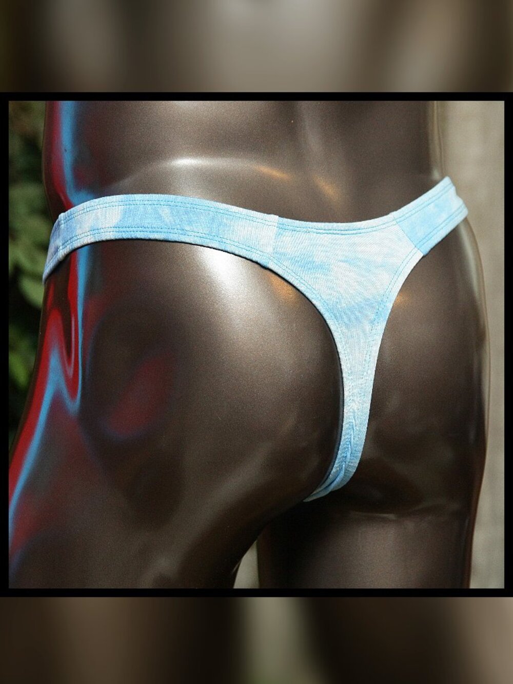 Mens Clouds Print High Waist Thong Handmade - Picture 3 of 5